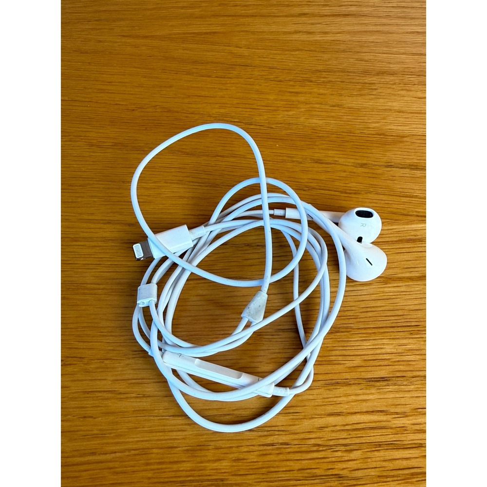 APPLE EarPods Lightning Connector Headphones White Wired Remote A1748 TESTED